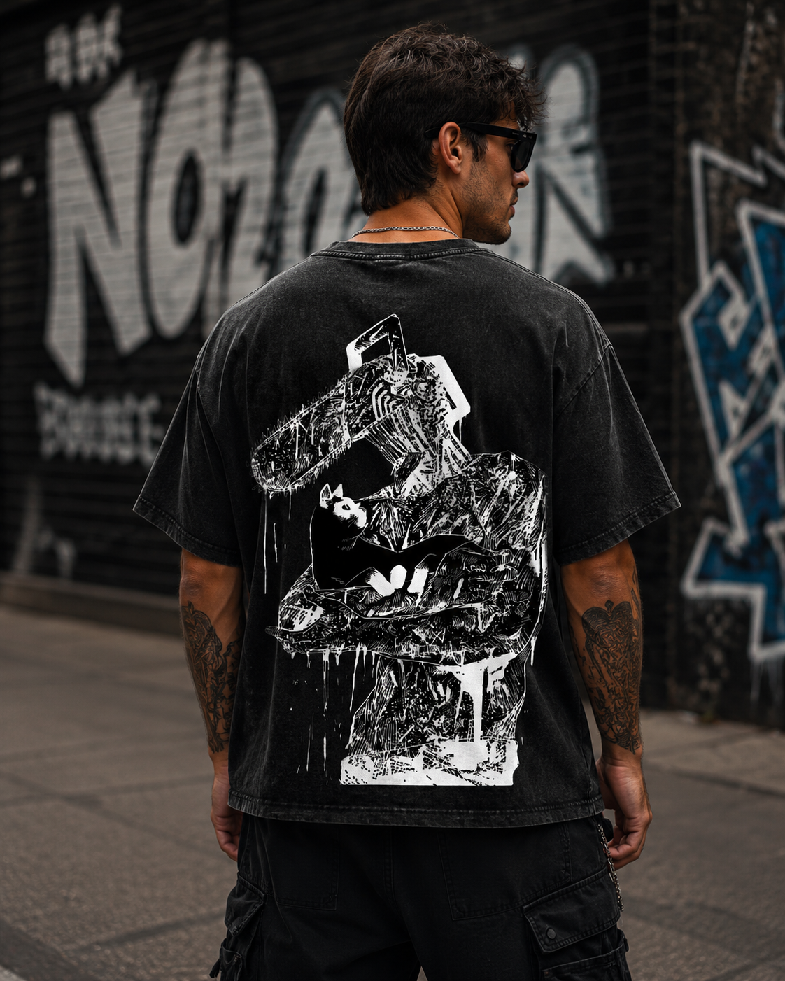 Pochita Manga Sketch Chainsaw Man Vintage Oversized Tee