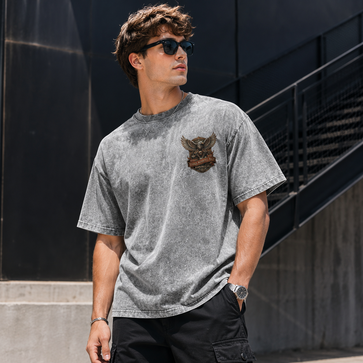 Sturgis Motorcycle Rally Vintage Washed Oversized Tee