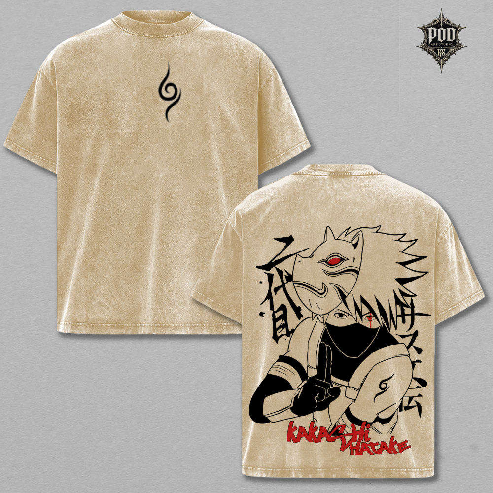 Kakashi Hatake Vintage Washed Oversized T-Shirt