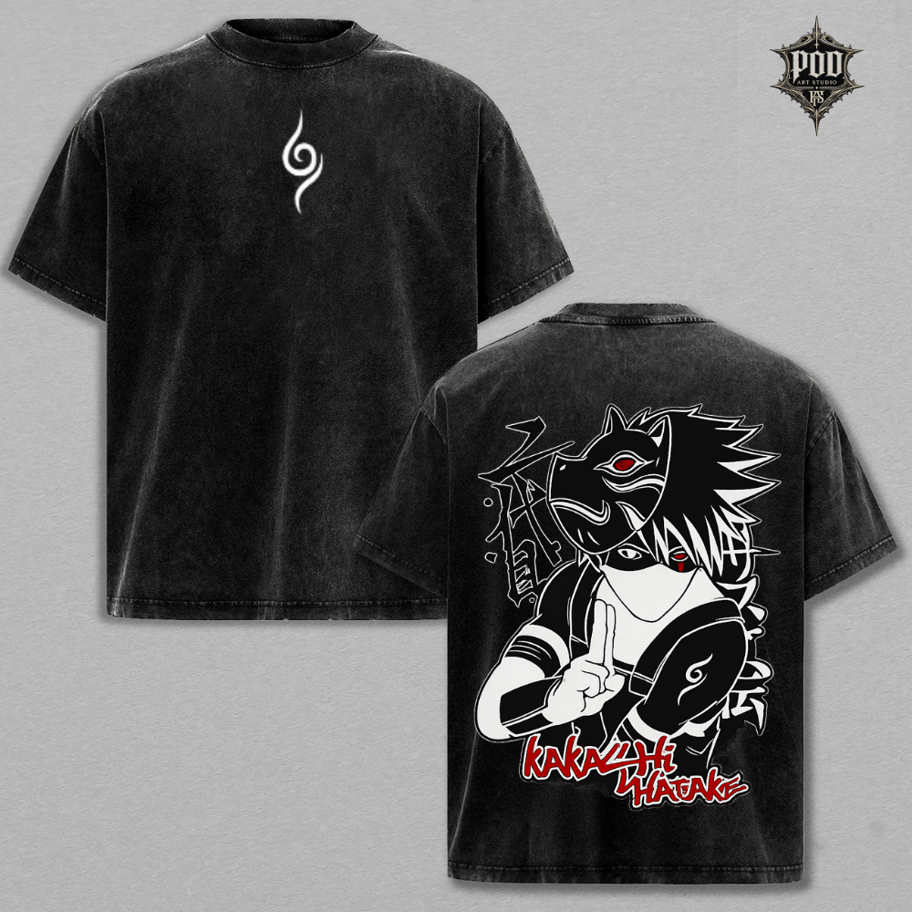 Kakashi Hatake Vintage Washed Oversized T-Shirt