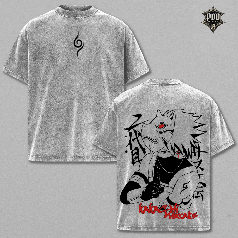 Kakashi Hatake Vintage Washed Oversized T-Shirt