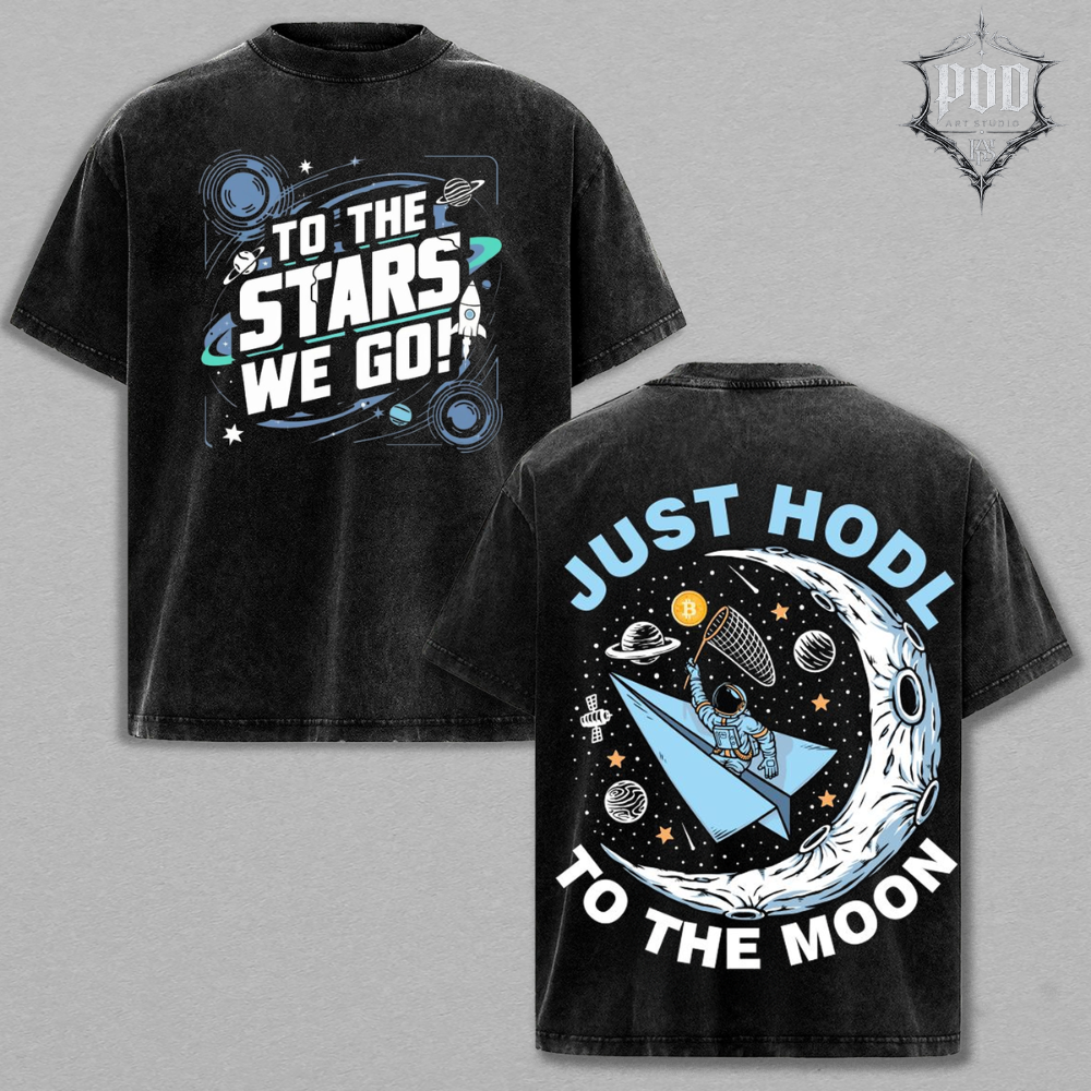 To The Stars We Go Vintage Space Graphic T-Shirt