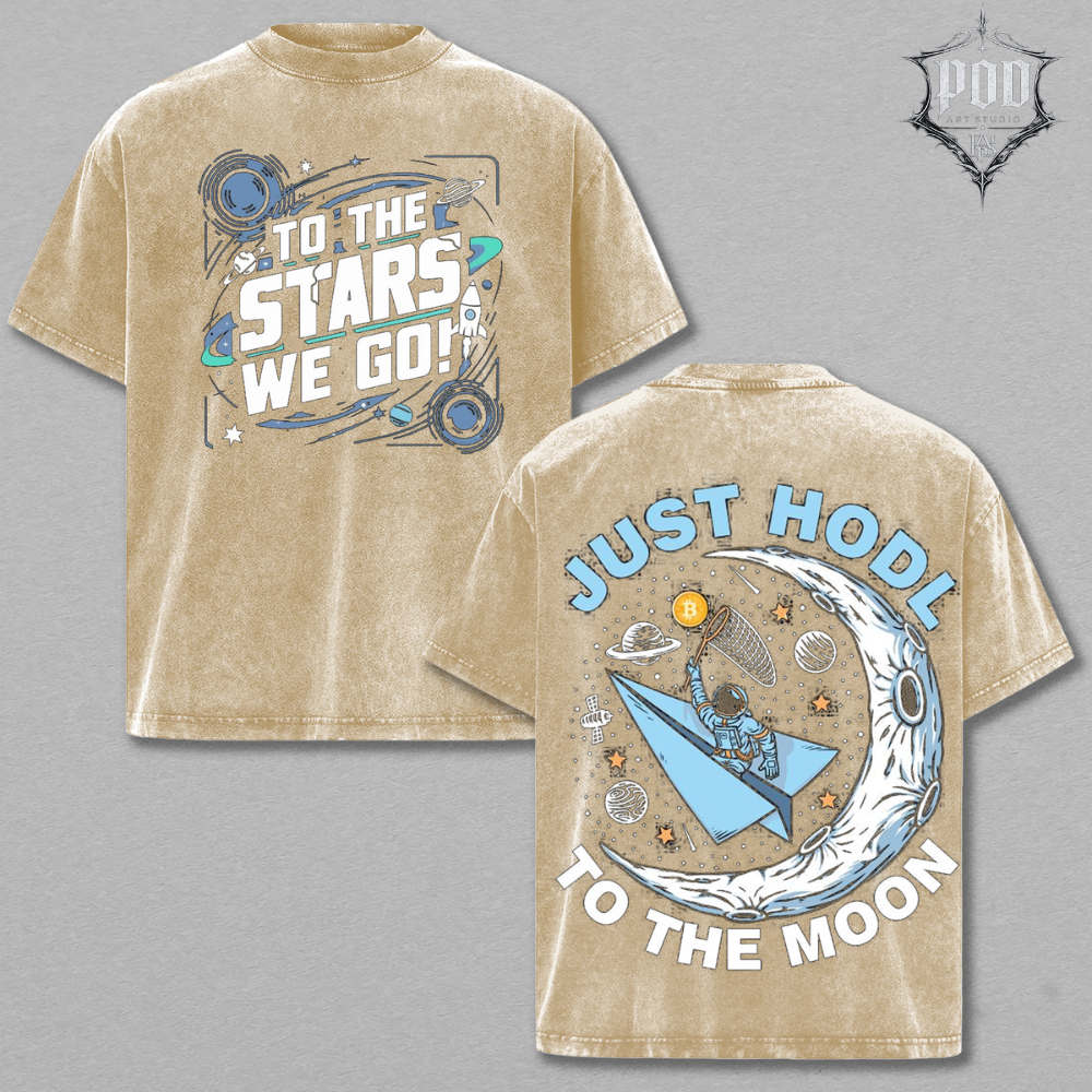 To The Stars We Go Vintage Space Graphic T-Shirt