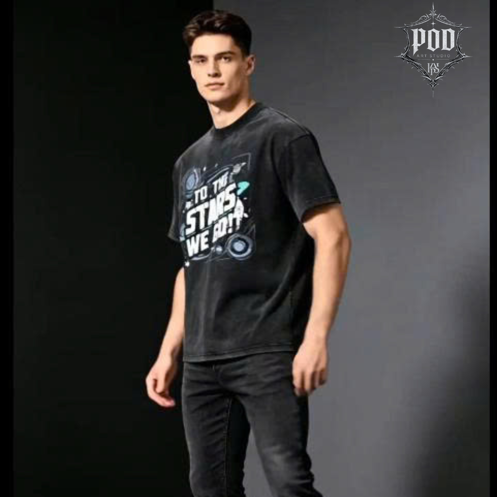 To The Stars We Go Vintage Space Graphic T-Shirt