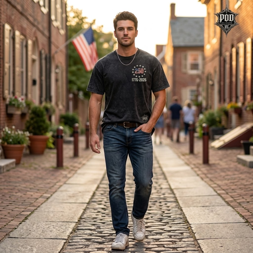 American German Heritage Celebration Vintage Streetwear Tee
