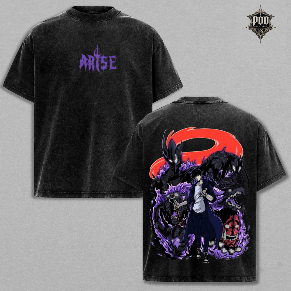 Arise Shadow Monarch Vintage Washed Oversized T-Shirt