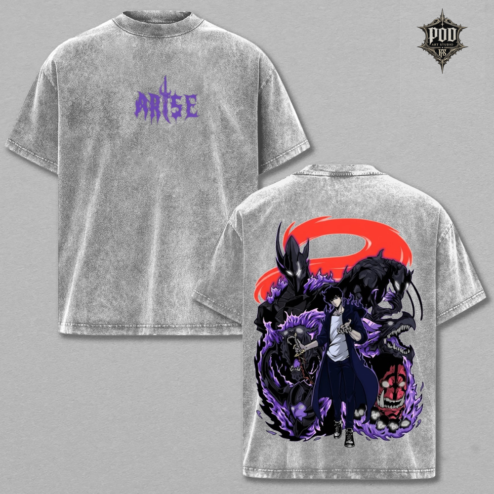 Arise Shadow Monarch Vintage Washed Oversized T-Shirt