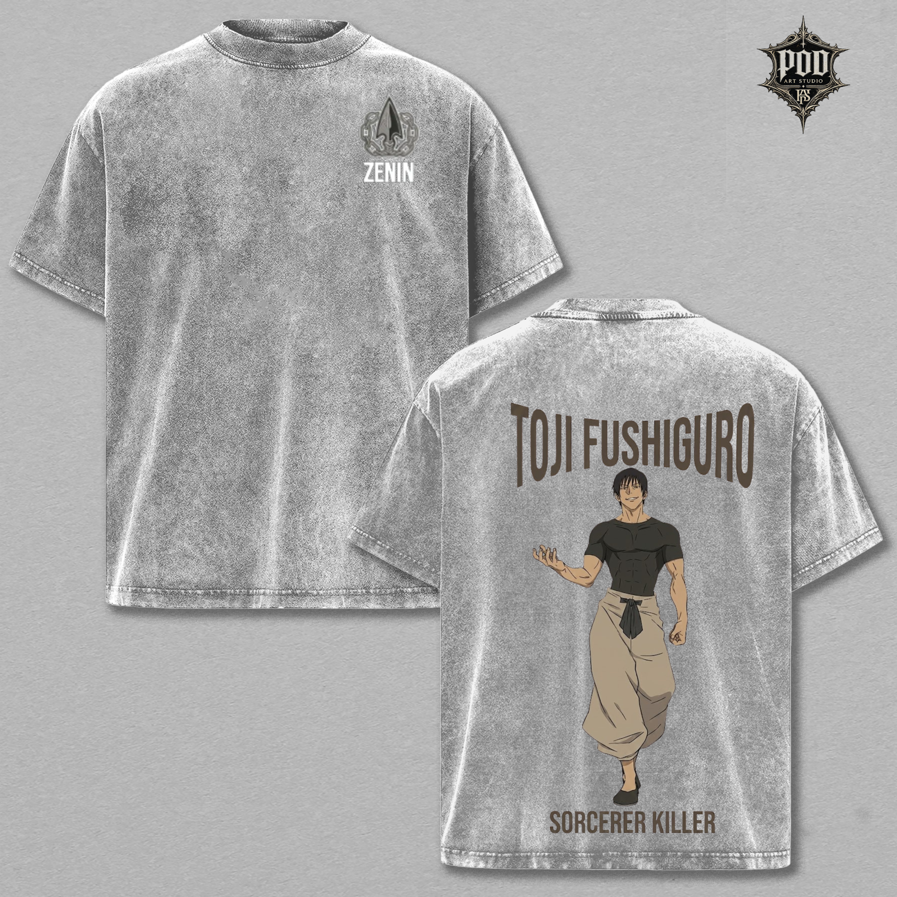 Toji Fushiguro Vintage Washed Oversized T-Shirt