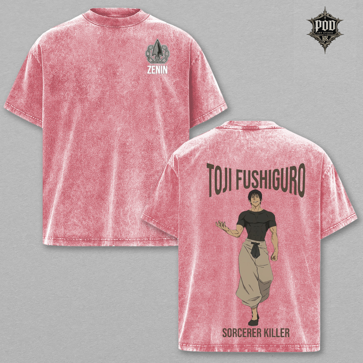 Toji Fushiguro Vintage Washed Oversized T-Shirt
