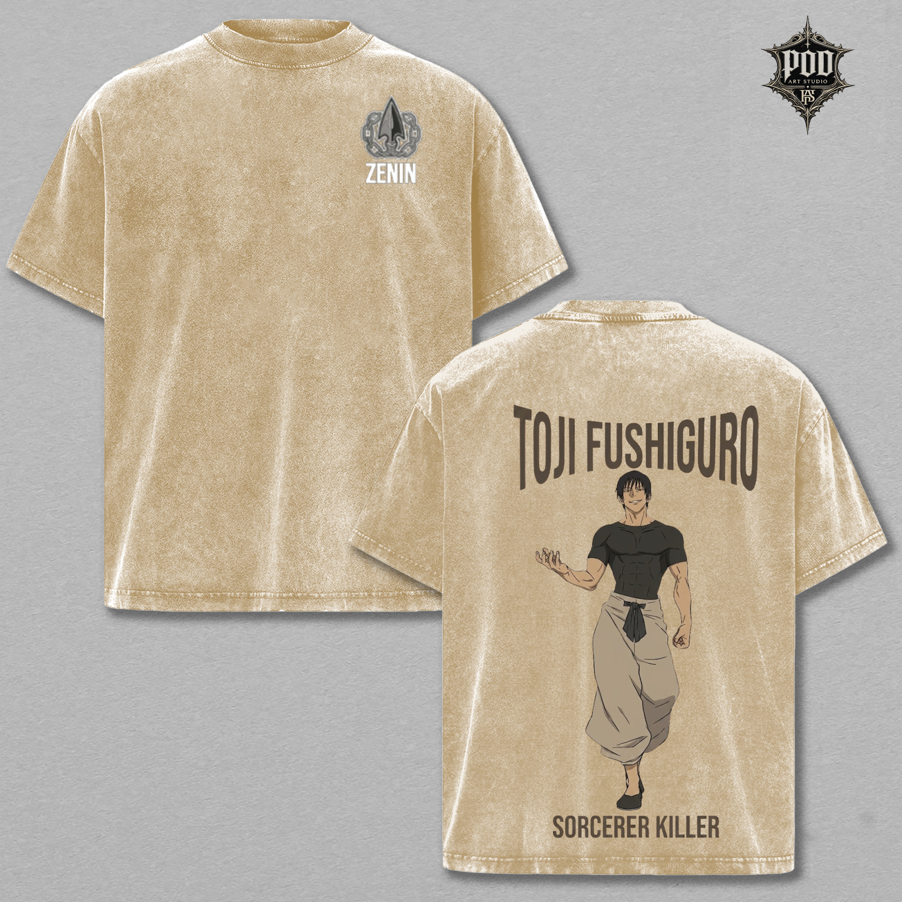 Toji Fushiguro Vintage Washed Oversized T-Shirt