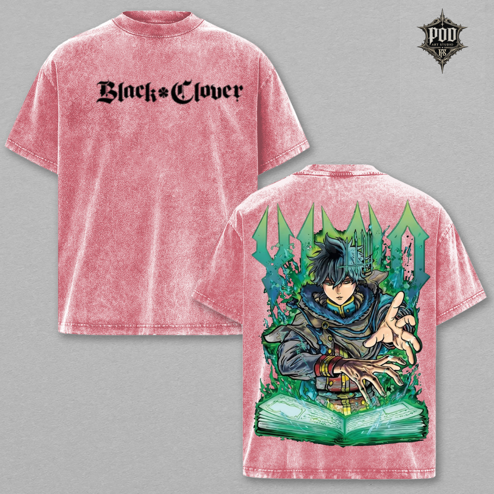 Yuno Black Clover Vintage Washed Oversized T-Shirt