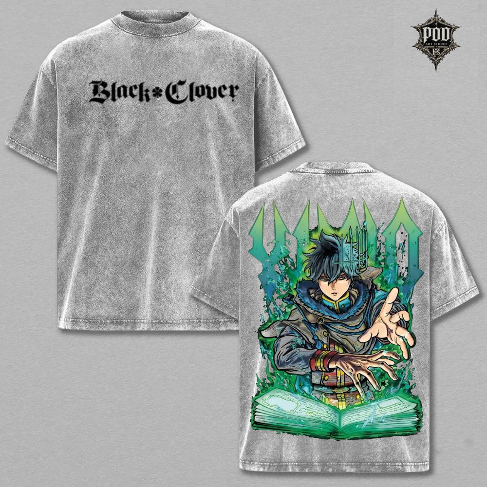 Yuno Black Clover Vintage Washed Oversized T-Shirt