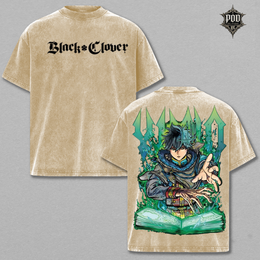 Yuno Black Clover Vintage Washed Oversized T-Shirt