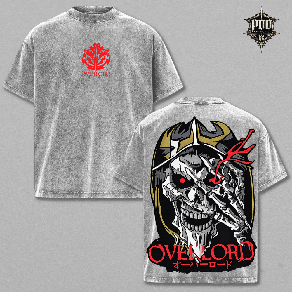 Overlord Skull King Vintage Washed Oversized T-Shirt