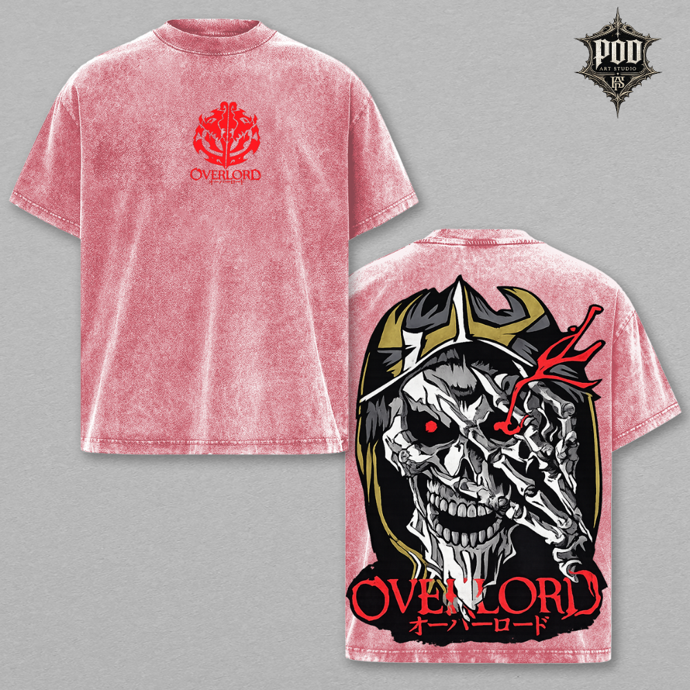 Overlord Skull King Vintage Washed Oversized T-Shirt