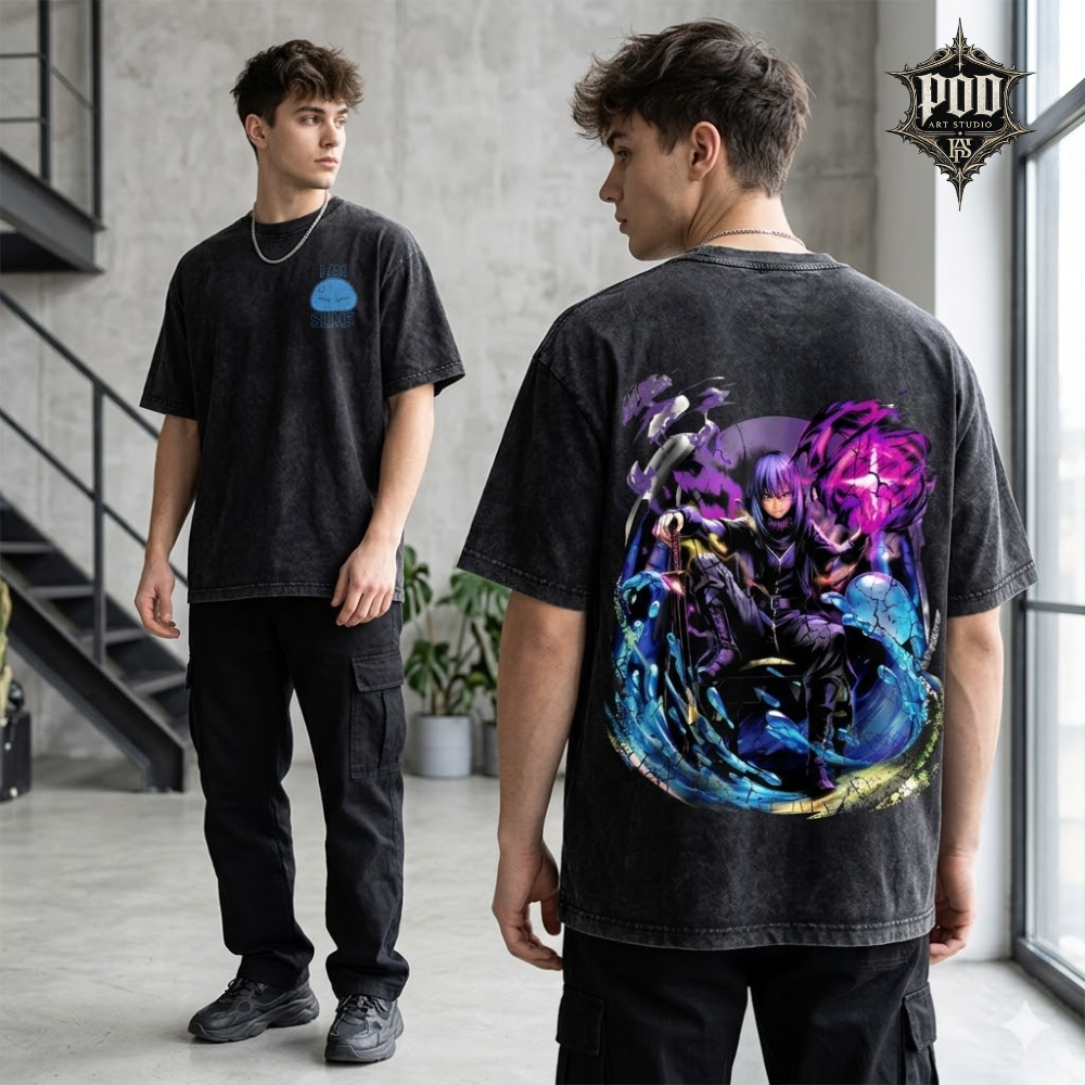 Rimuru Tempest Anime Vintage Washed Oversized T-Shirt