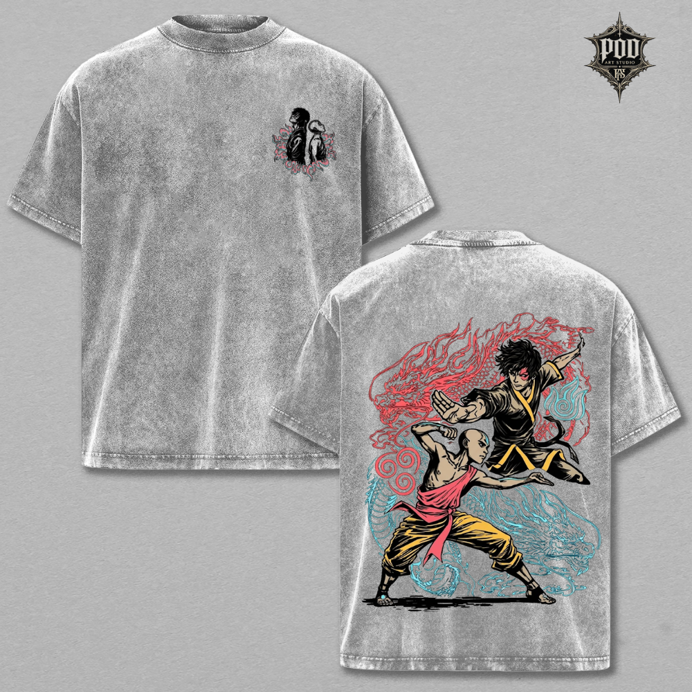 Rise of the Twin Dragon Warriors Vintage Graphic T-Shirt