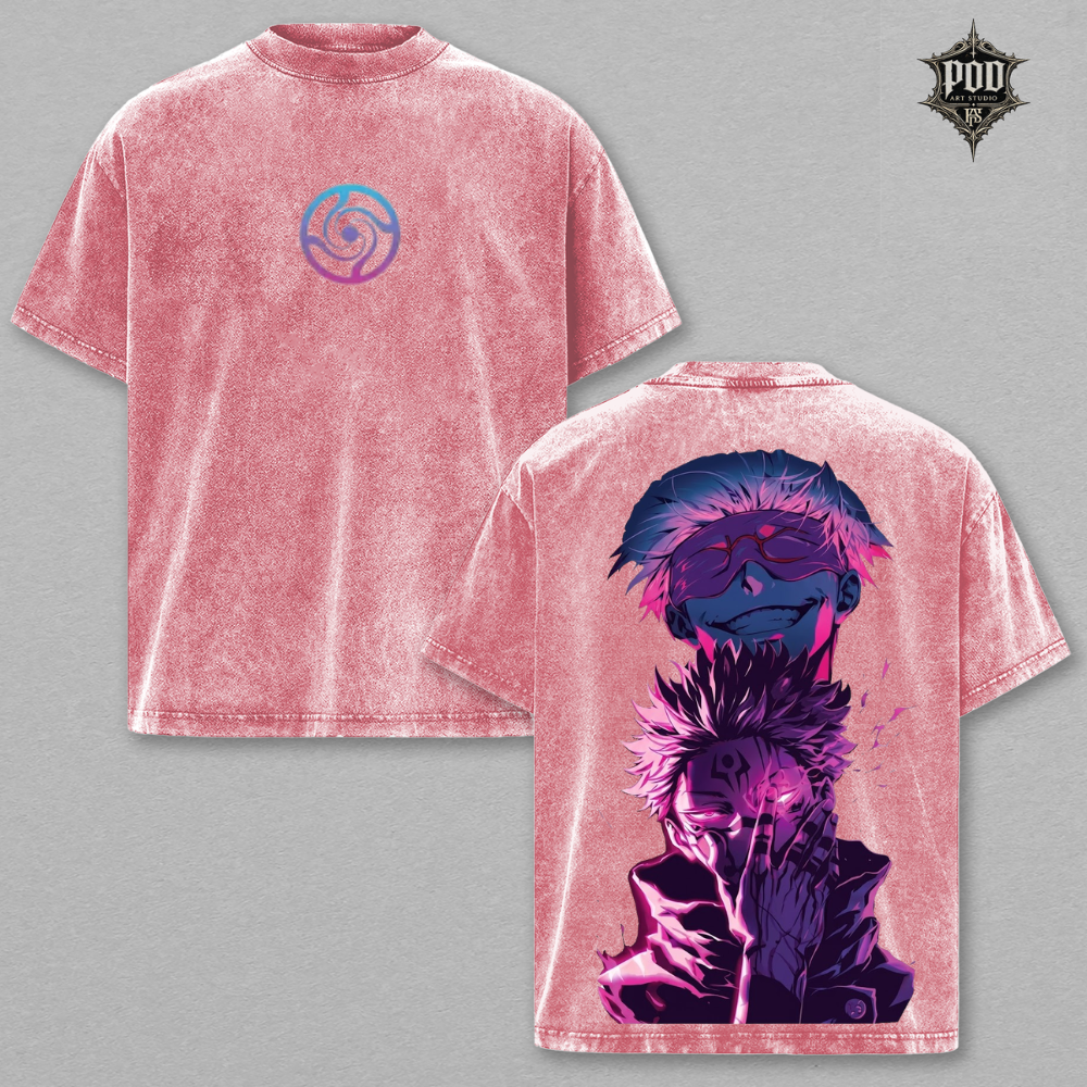 Cursed Rivals Anime Vintage Washed Oversized T-Shirt