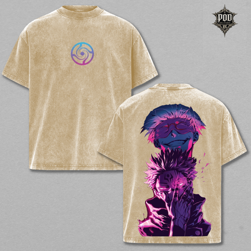 Cursed Rivals Anime Vintage Washed Oversized T-Shirt
