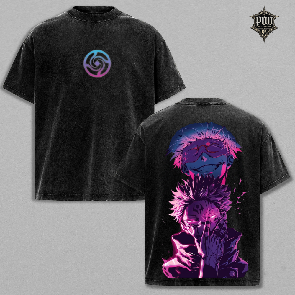 Cursed Rivals Anime Vintage Washed Oversized T-Shirt