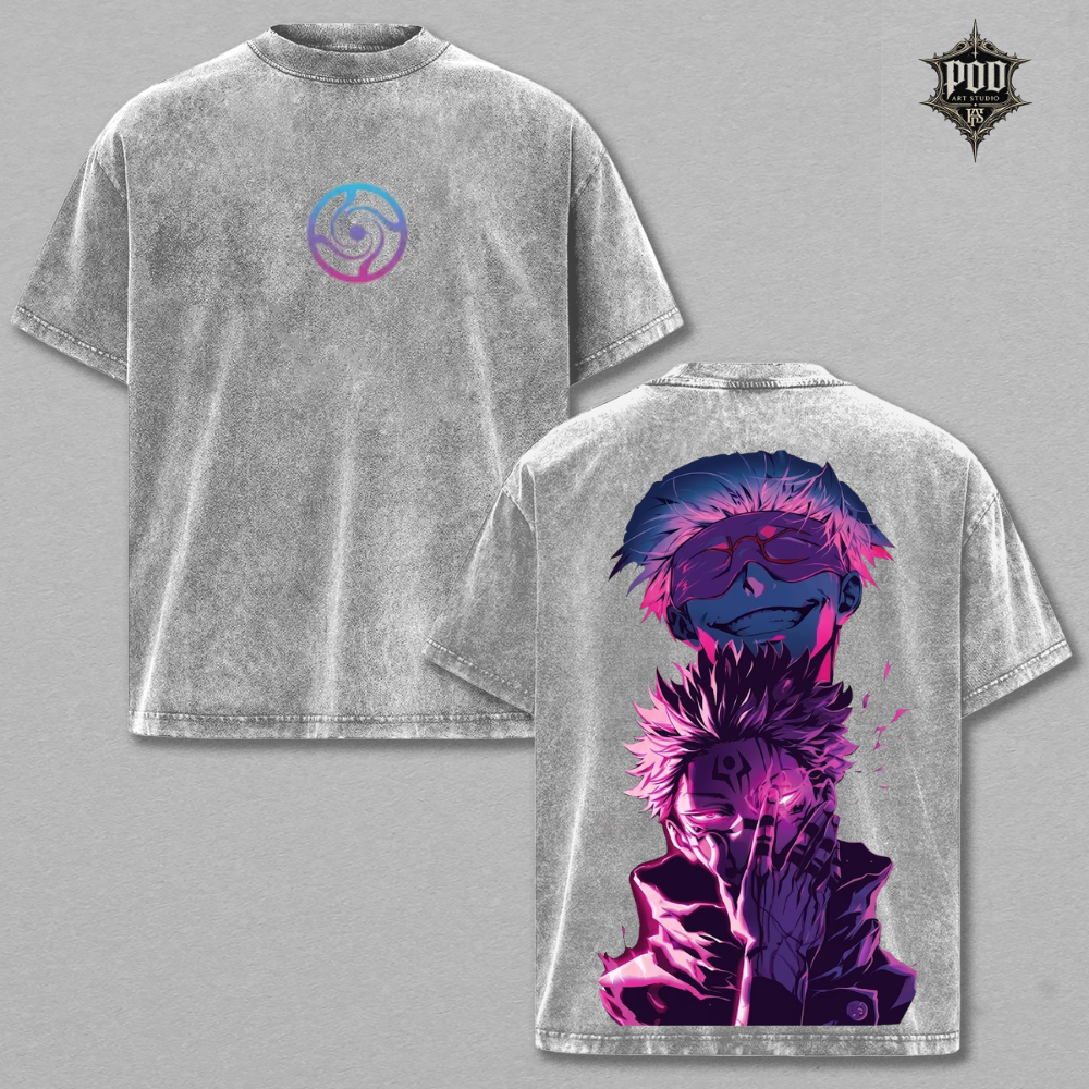 Cursed Rivals Anime Vintage Washed Oversized T-Shirt