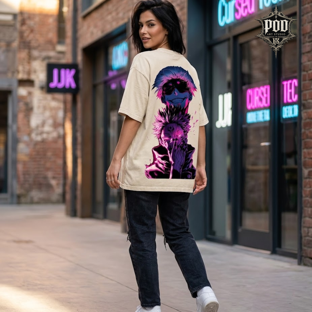 Cursed Rivals Anime Vintage Washed Oversized T-Shirt
