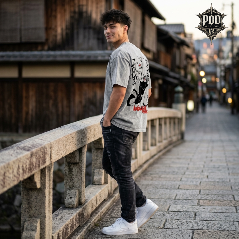 Kakashi Hatake Vintage Washed Oversized T-Shirt