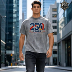 Patriotic American Heritage 250 Years Acid Wash T-Shirt