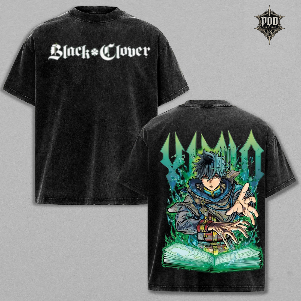 Yuno Black Clover Vintage Washed Oversized T-Shirt