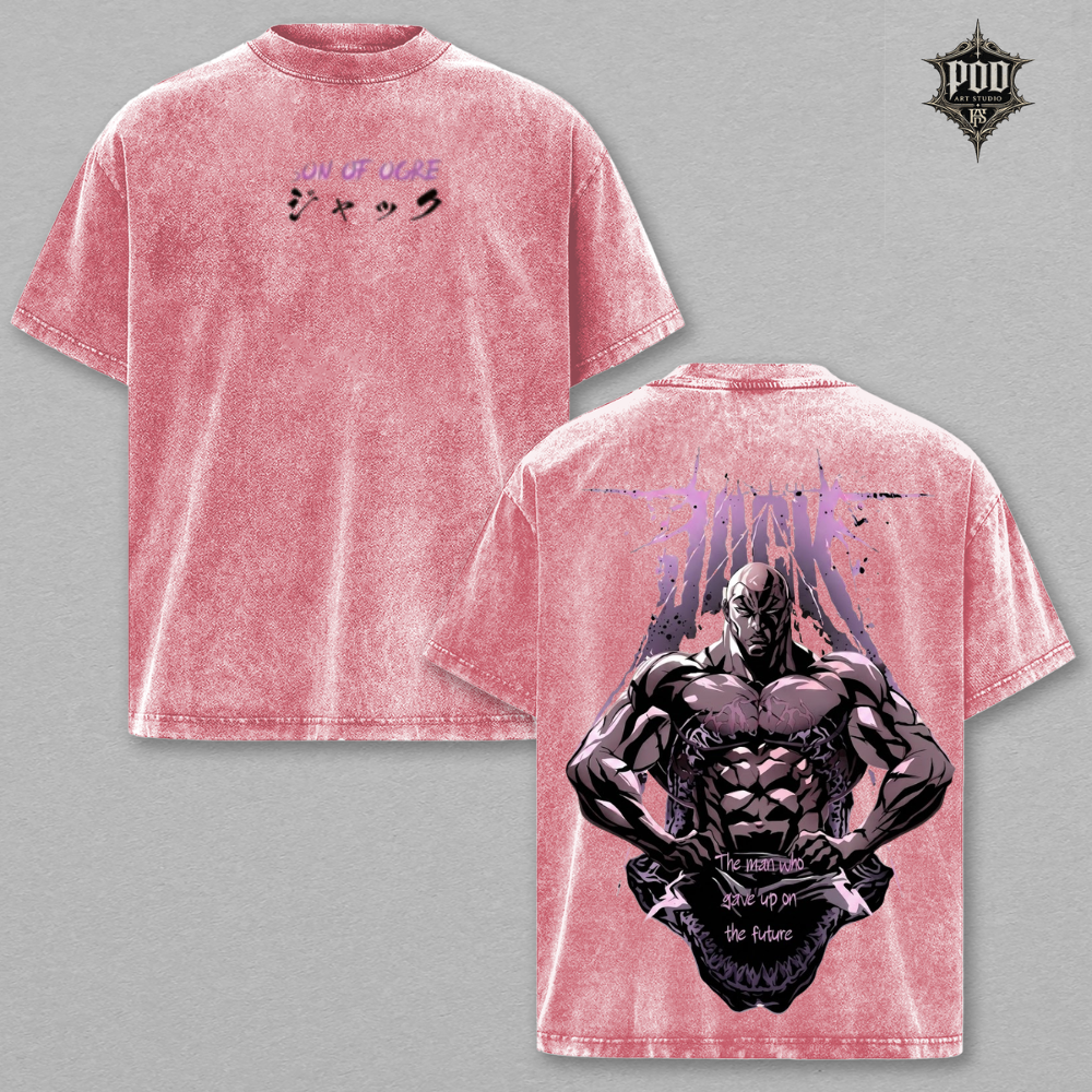 Jack Hanma Anime Vintage Washed Oversized T-Shirt
