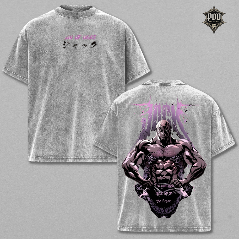 Jack Hanma Anime Vintage Washed Oversized T-Shirt