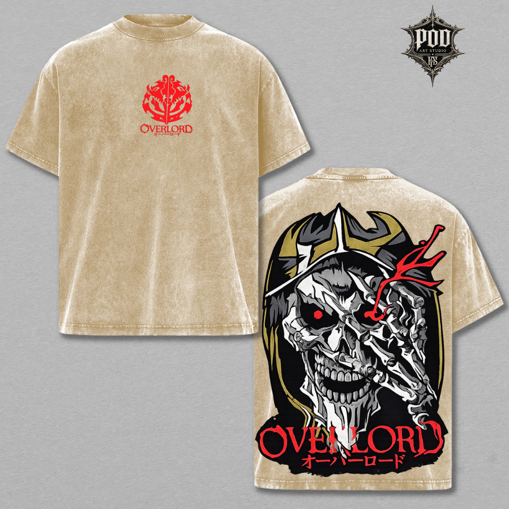 Overlord Skull King Vintage Washed Oversized T-Shirt
