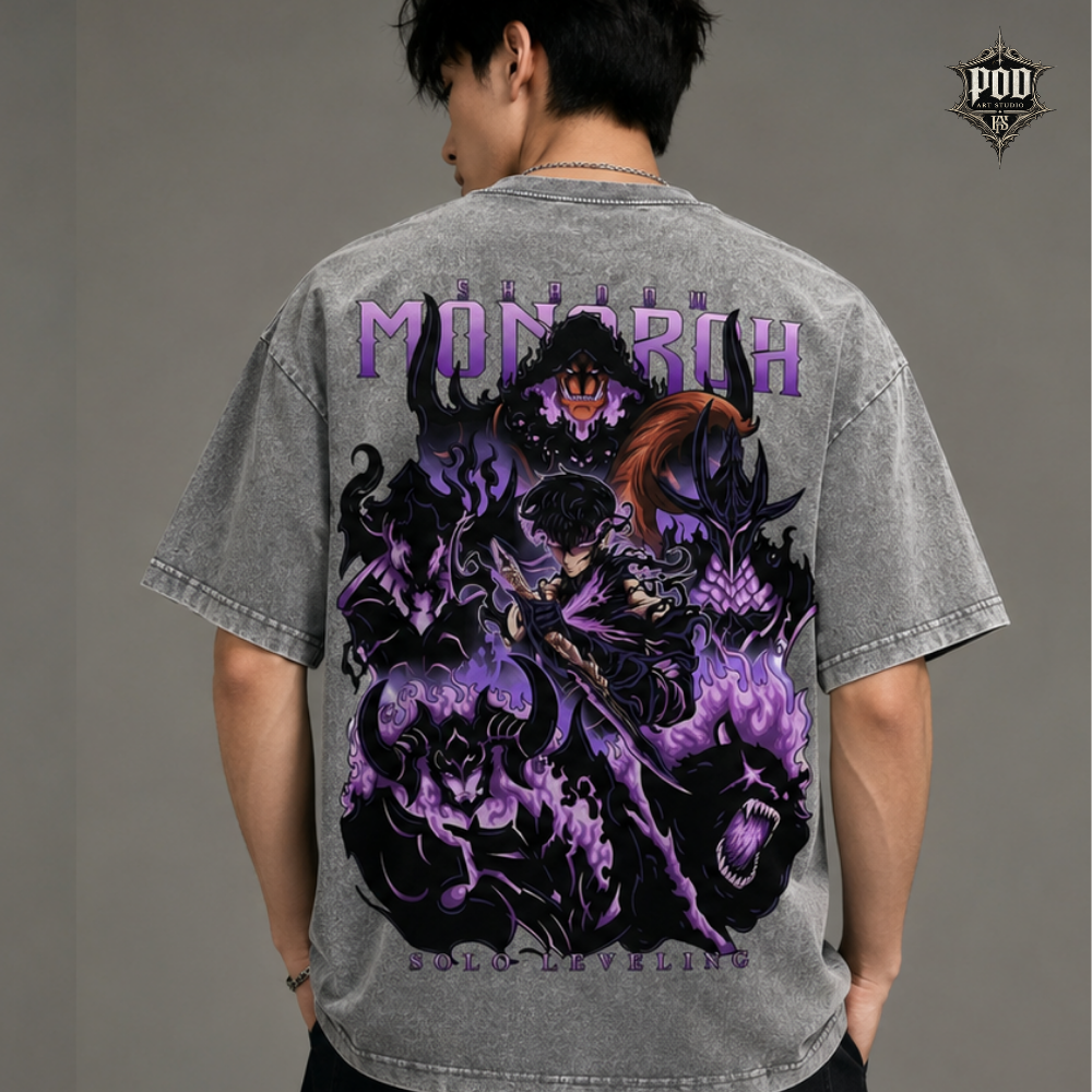 Solo Leveling Shadow Monarch Oversized Graphic Tee