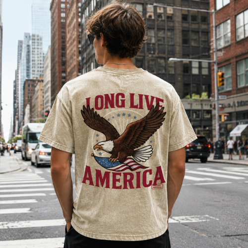 USA Eagle Freedom Washed Oversized Tee