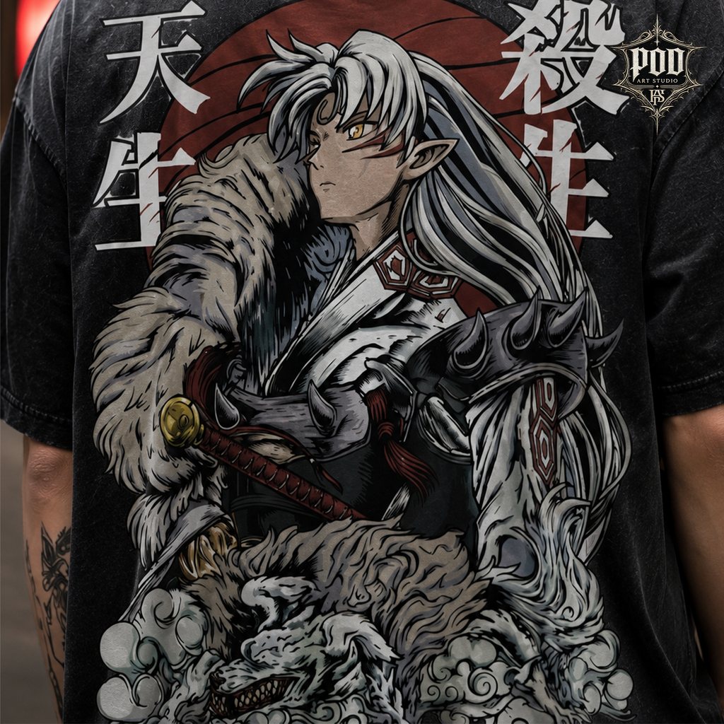 Sesshomaru Oversized Anime Graphic T-Shirt – Inuyasha Streetwear Tee