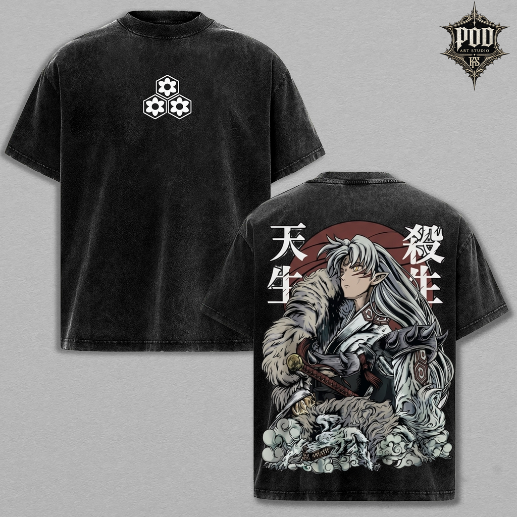 Sesshomaru Oversized Anime Graphic T-Shirt – Inuyasha Streetwear Tee