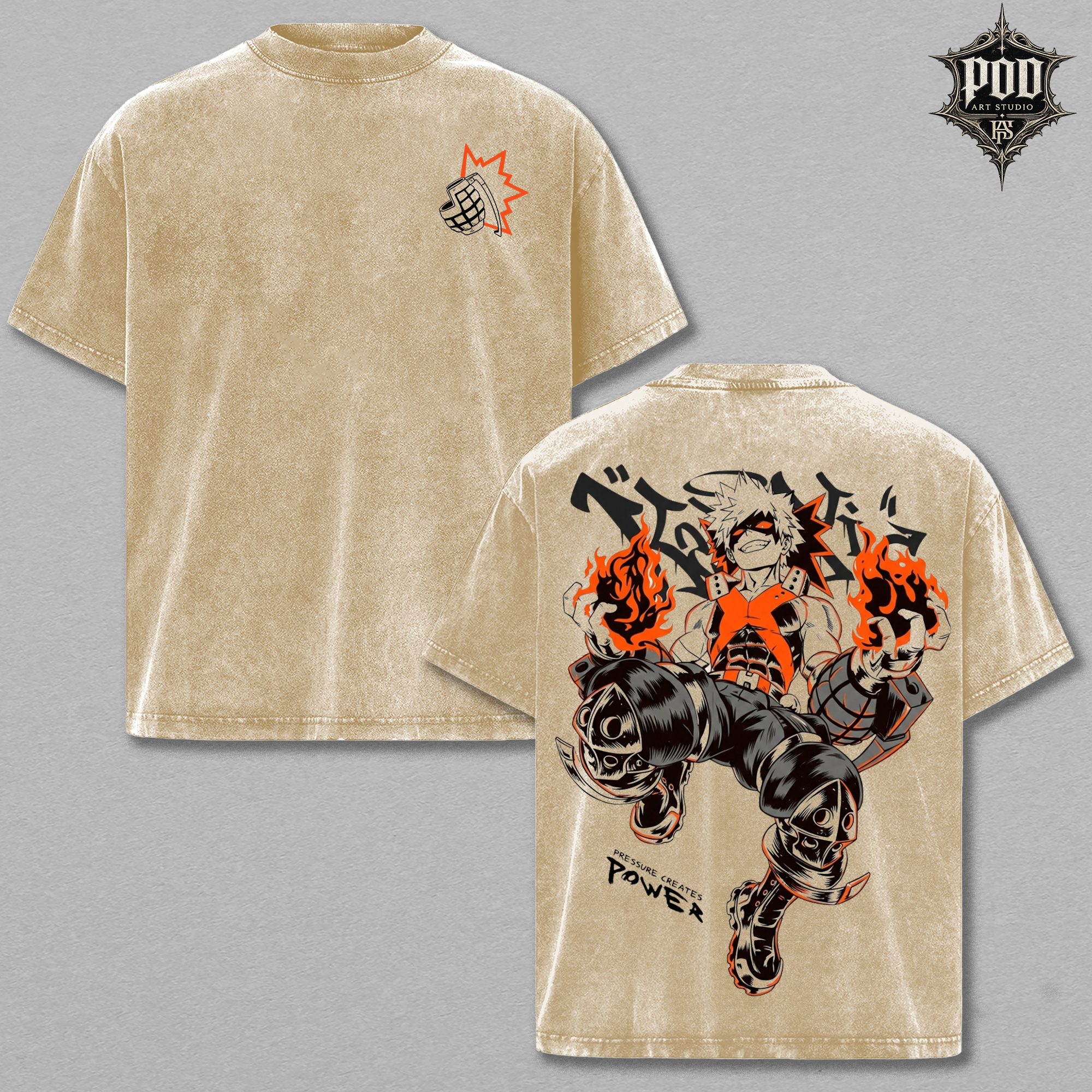 Katsuki Bakugo Washed Anime Tee, My Hero Academia Vintage Graphic Shirt, Oversized Manga Streetwear T-Shirt, Explosion Hero Fan Art Tee