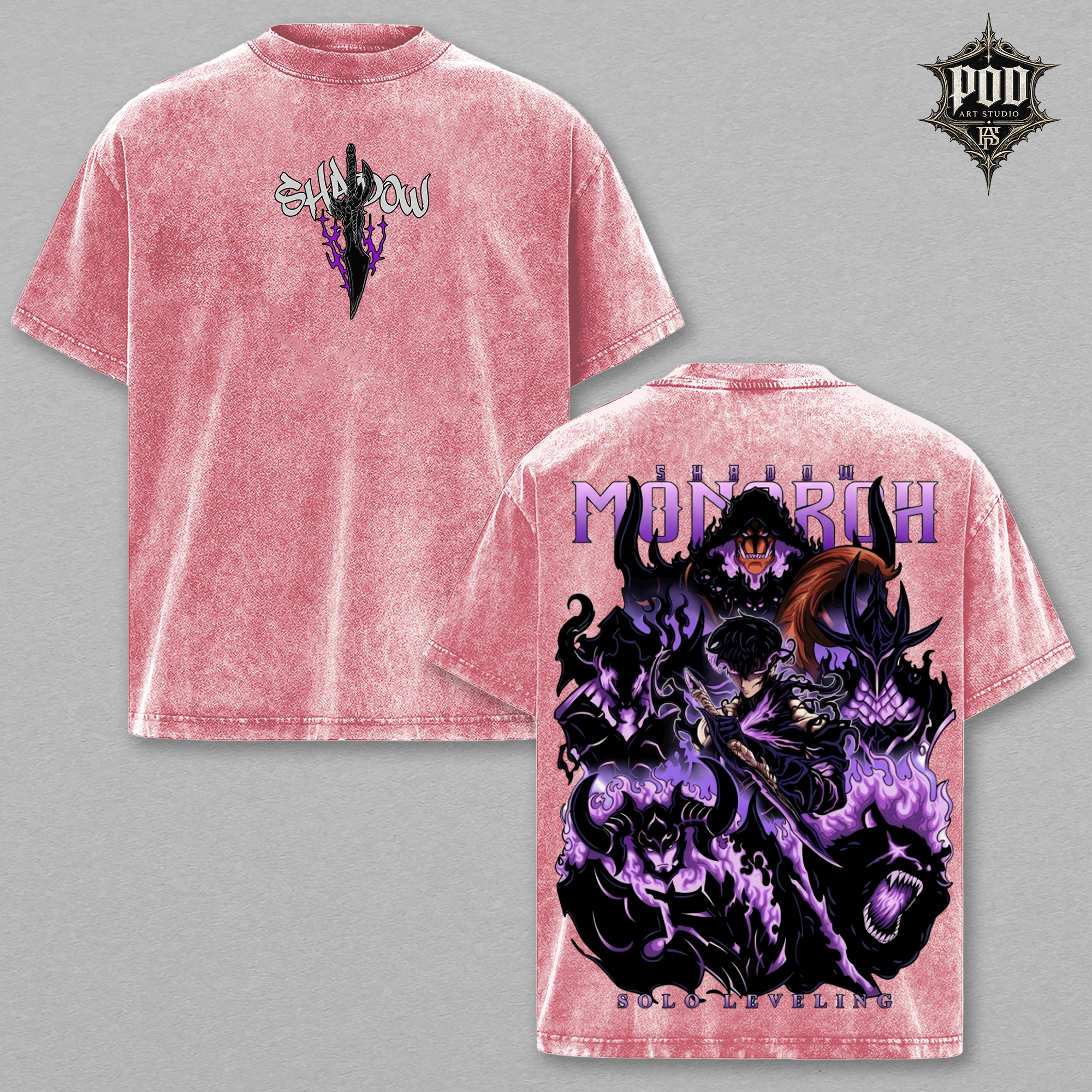 Solo Leveling Shadow Monarch Oversized Graphic Tee