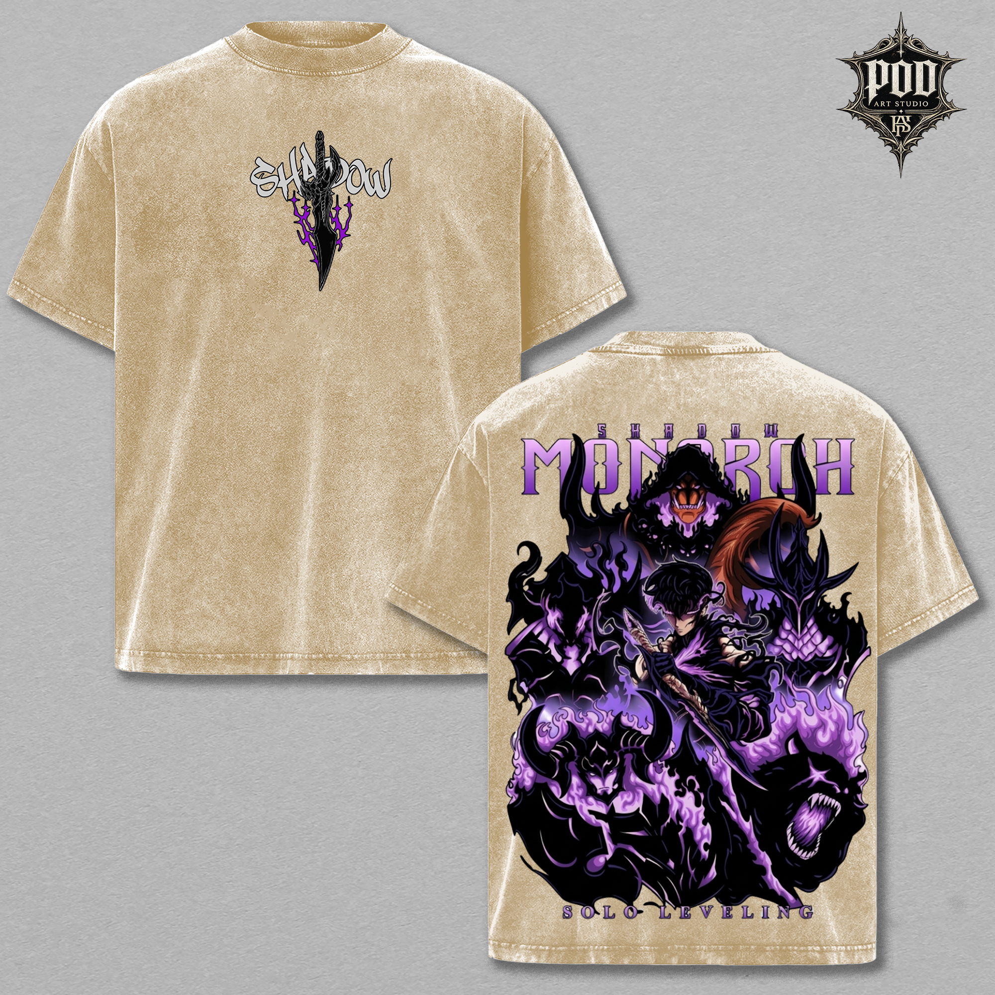 Solo Leveling Shadow Monarch Oversized Graphic Tee