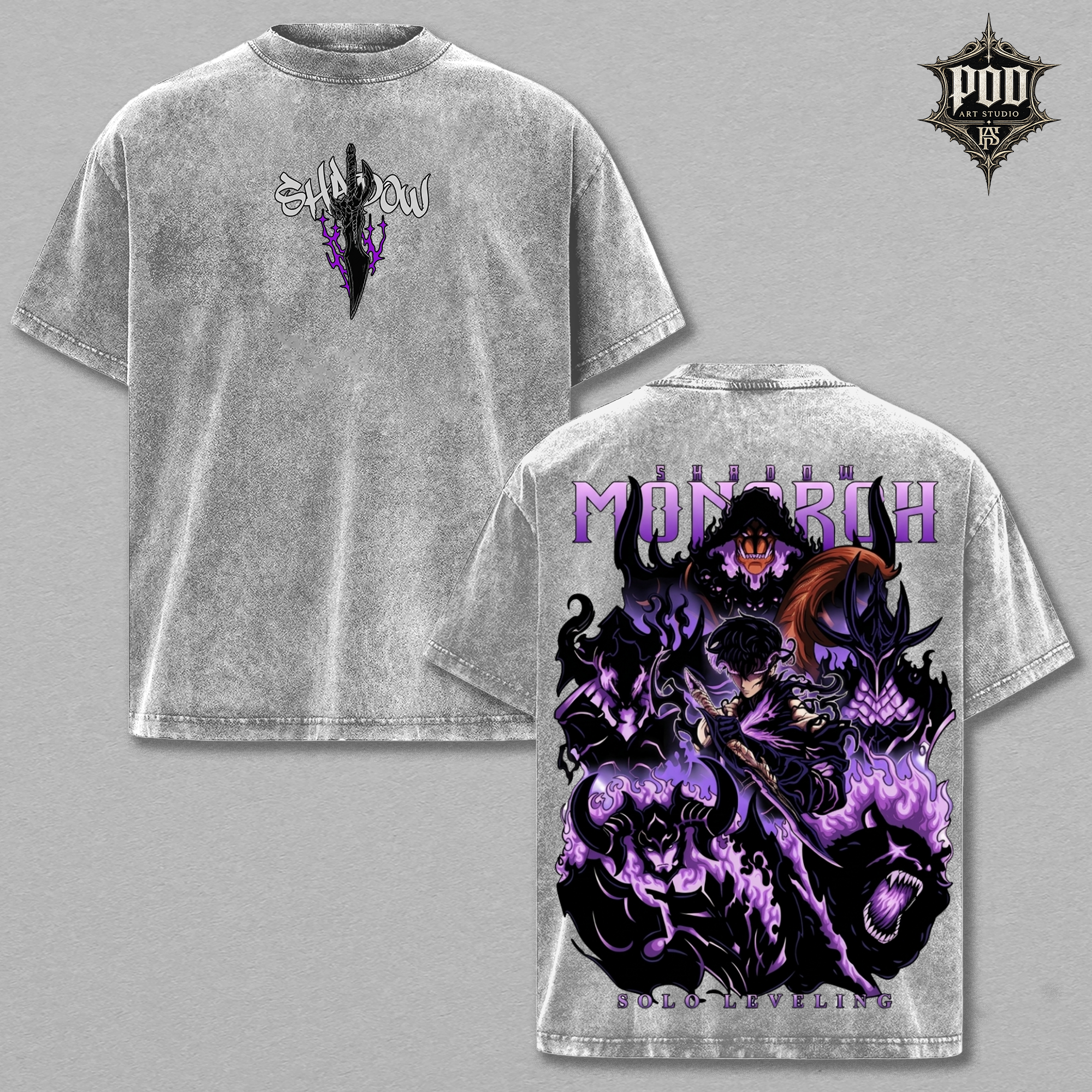 Solo Leveling Shadow Monarch Oversized Graphic Tee