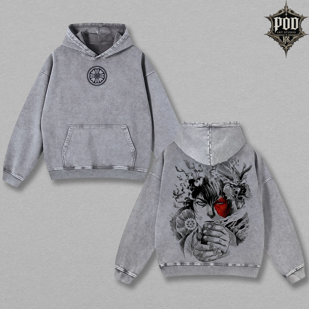 Prince Zuko Fire Dragon Vintage Washed Oversized Hoodie