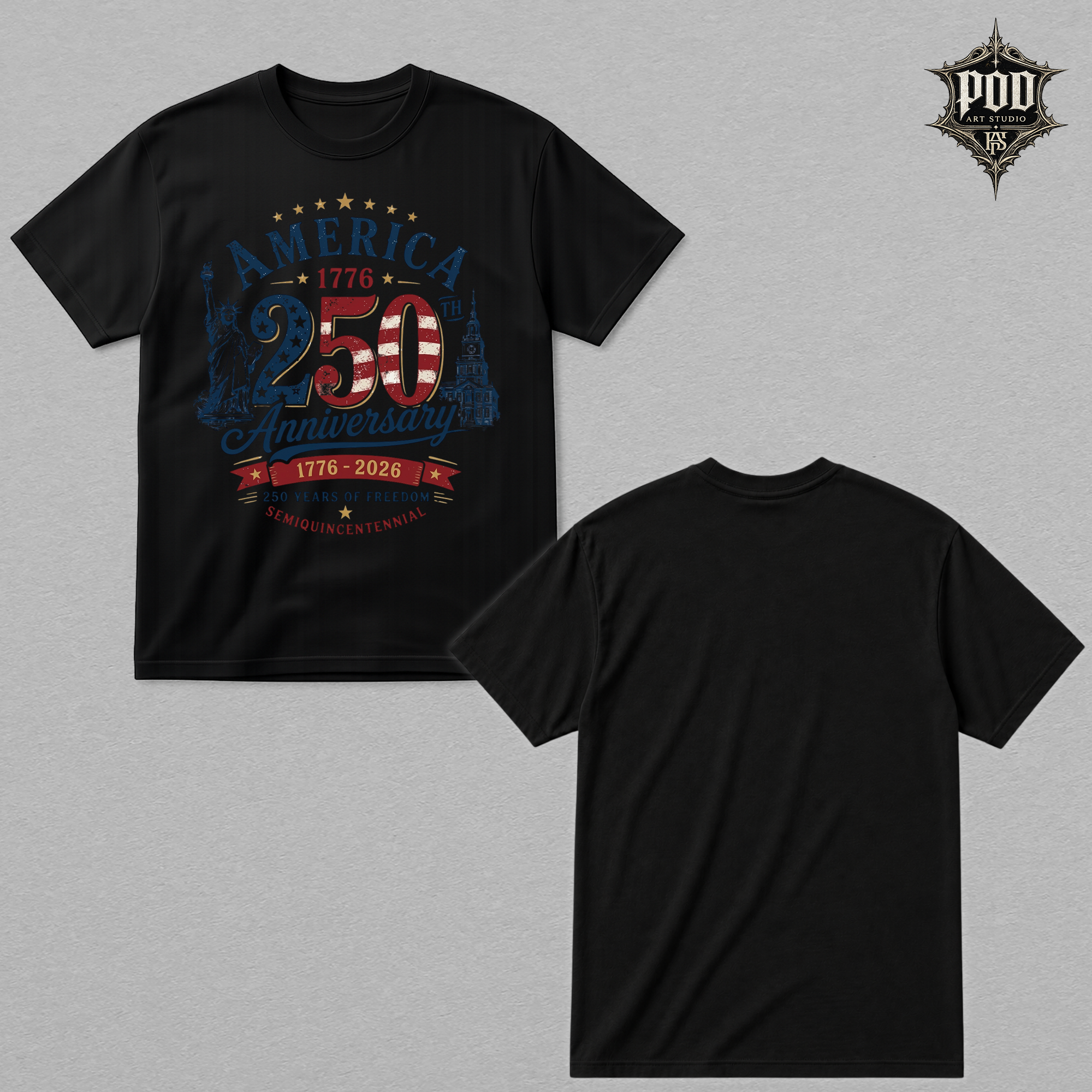 America 250 Years of Freedom Vintage Tee | 1776–2026 Patriotic USA Celebration Shirt