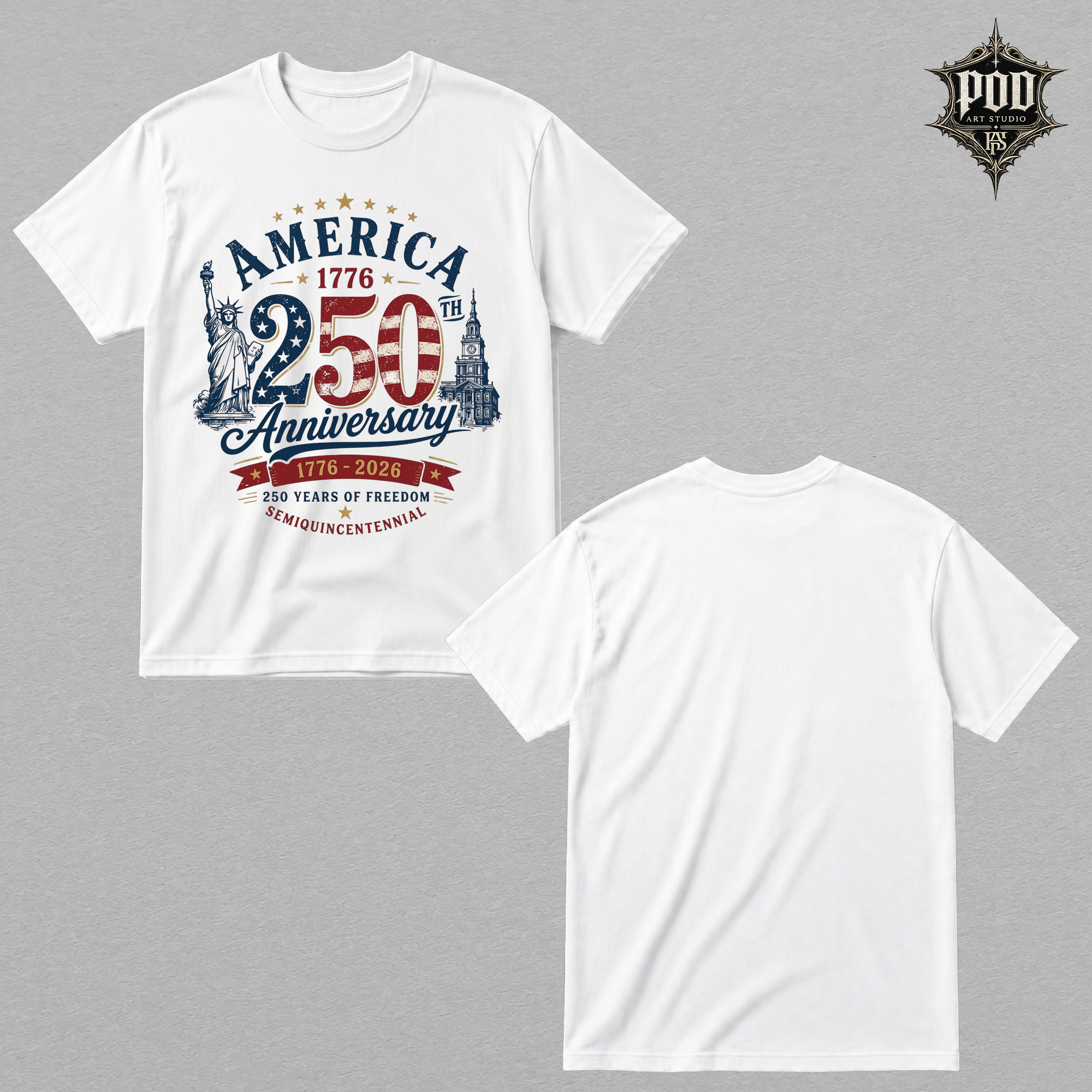 America 250 Years of Freedom Vintage Tee | 1776–2026 Patriotic USA Celebration Shirt