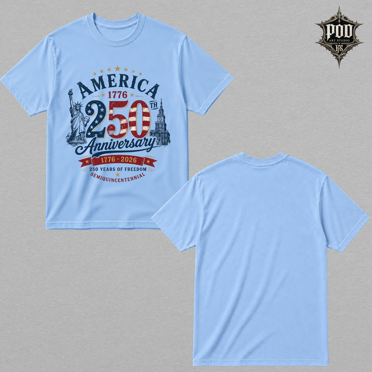America 250 Years of Freedom Vintage Tee | 1776–2026 Patriotic USA Celebration Shirt