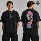 Akaza & Koyuki Demon Slayer Vintage Washed Oversized Tee