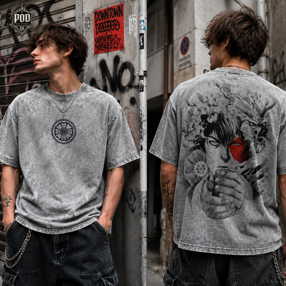 Prince Zuko Fire Dragon Vintage Washed Oversized Tee