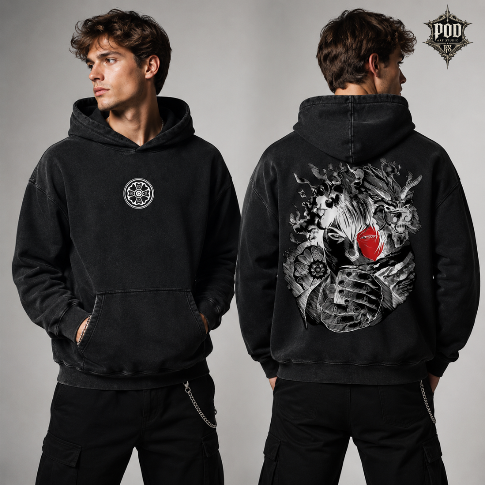 Prince Zuko Fire Dragon Vintage Washed Oversized Hoodie