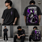 Surpass Your Limits Oversized Anime Graphic T-Shirt – Dark Manga Streetwear Tee