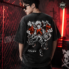 Katsuki Bakugo Washed Anime Tee, My Hero Academia Vintage Graphic Shirt, Oversized Manga Streetwear T-Shirt, Explosion Hero Fan Art Tee