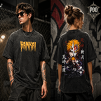 Bleach Anime Shirt, Ichigo Kurosaki Bankai Tee, Hollow Mask Anime Merch, Heavyweight Washed Black Graphic Tshirt, Y2K Anime Clothing, Manga Tee